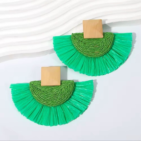 Anthropologie Bohemian Pinkish Rattan Earrings - Picture 16 of 16